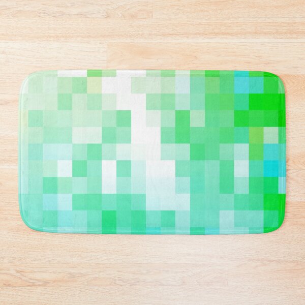 Item preview, geometric pixel square pattern abstract background in green blue designed and sold by Mrvell.