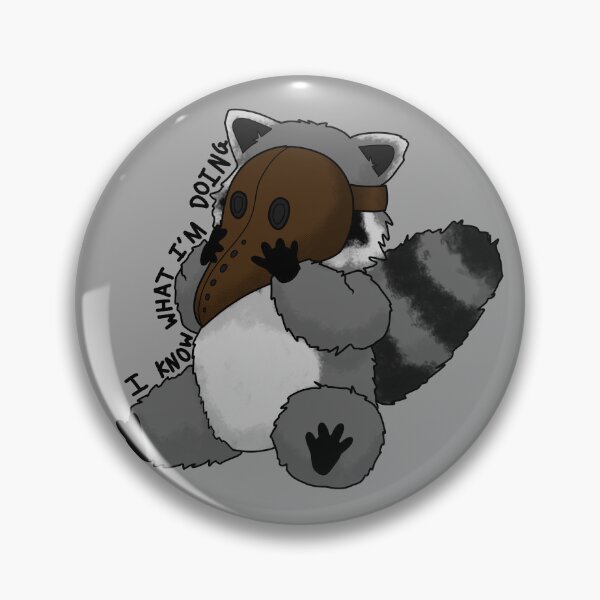 Item preview, Raccoon wearing a plague mask "I know what i'm doing' designed and sold by DoesArtAndStuff.