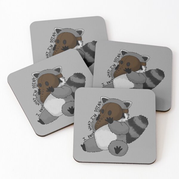 Item preview, Raccoon wearing a plague mask "I know what i'm doing' designed and sold by DoesArtAndStuff.