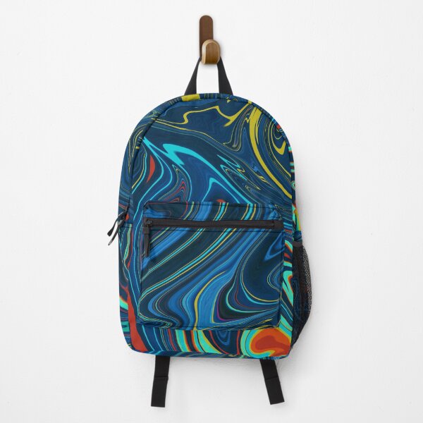 Item preview, Blue Green Turquoise Red Yellow Waves designed and sold by Mehwish.