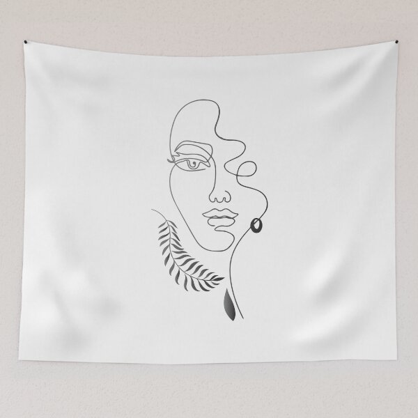 Item preview, Line art woman face  designed and sold by ZafranOnline.
