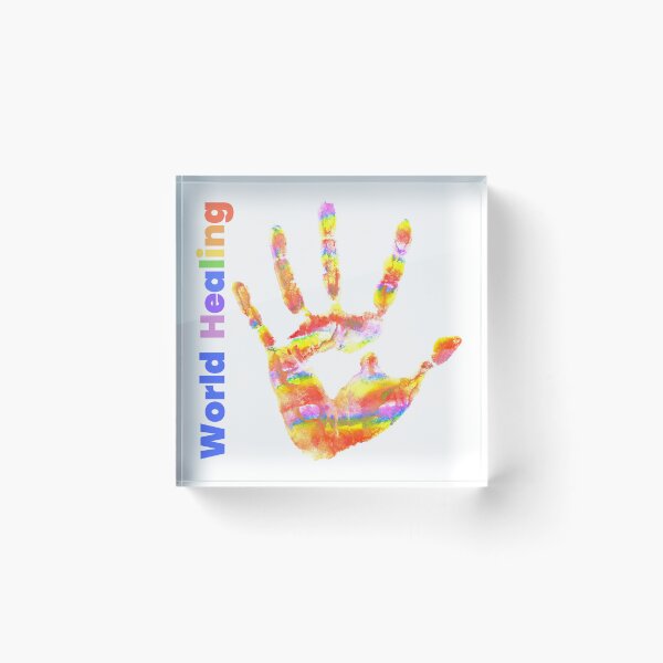 Item preview, Colourful Colorful Rainbow Handprints World Healing designed and sold by H3designs.
