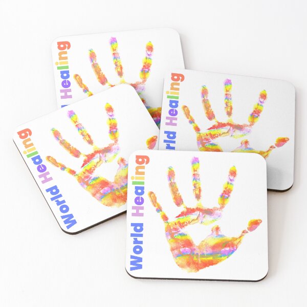 Item preview, Colourful Colorful Rainbow Handprints World Healing designed and sold by H3designs.