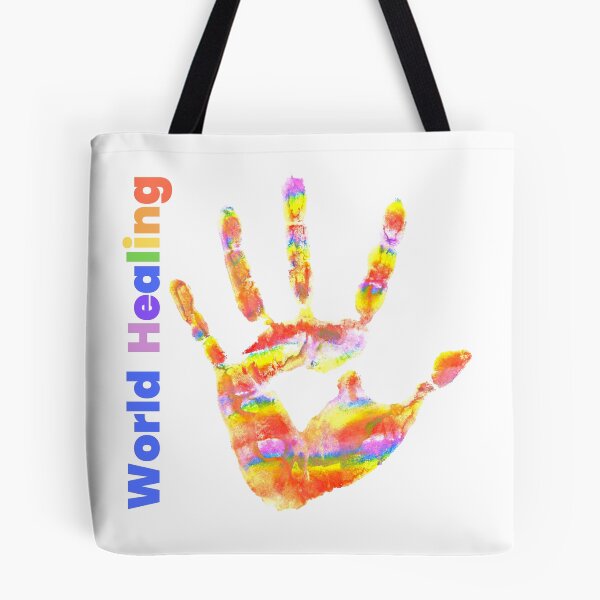 Item preview, Colourful Colorful Rainbow Handprints World Healing designed and sold by H3designs.