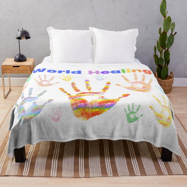 Item preview, Colourful Colorful Rainbow Handprints World Healing designed and sold by H3designs.