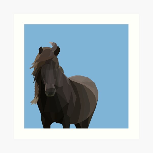 Low Poly Icelandic Horse Art Print