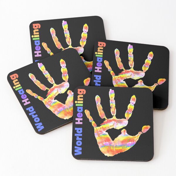 Item preview, Colourful Colorful Rainbow Handprints World Healing designed and sold by H3designs.
