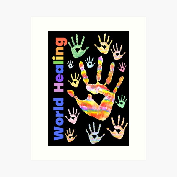 Item preview, Colourful Colorful Rainbow Handprints World Healing designed and sold by H3designs.