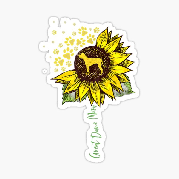 Sunflower Pawprint Decal Flowers Wall Decal Car Pet Lover Summer Gift Laptop Tumbler Dog Mom Vinyl Decal Sticker