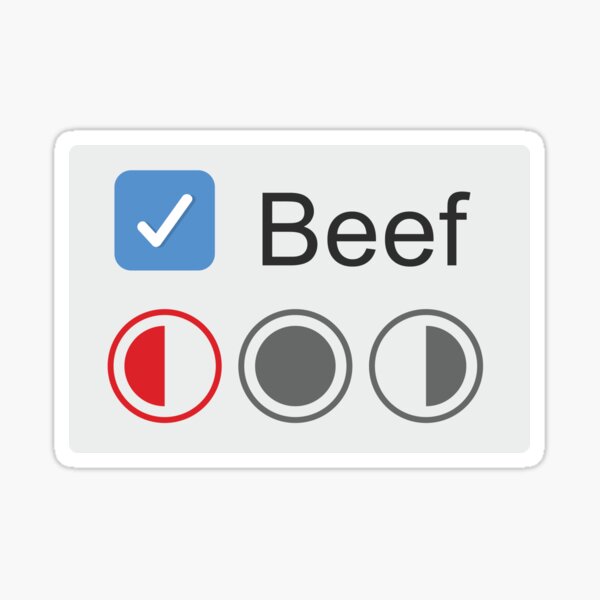 None Pizza with Left Beef Sticker