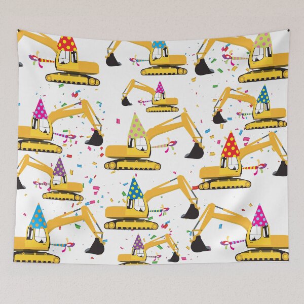 Item preview, Excavator Construction Truck Party Pattern designed and sold by idovedesign.