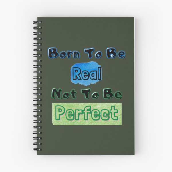 Artikelvorschau, Born To Be Real Not To Be Perfect, Zitate über Leben und Motivation, Geschenk für Mädchen und Jungen. entworfen und verkauft von LittleCrafties.