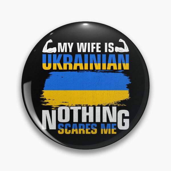 Item preview, My Wife Is Ukrainian Nothing Scares Me Ukraina Proud Flag designed and sold by Stephen-Rotter.