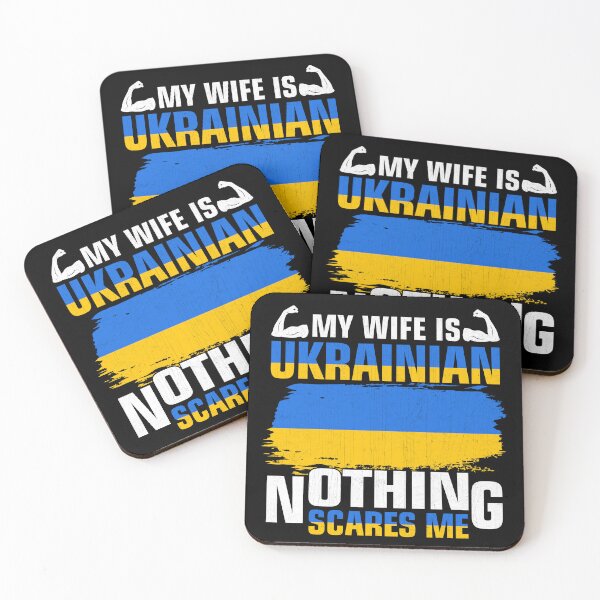 Item preview, My Wife Is Ukrainian Nothing Scares Me Ukraina Proud Flag designed and sold by Stephen-Rotter.