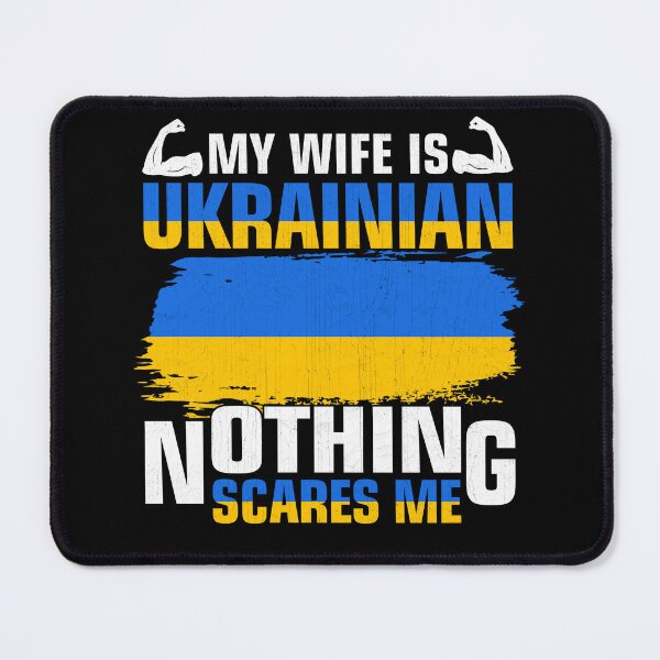 Item preview, My Wife Is Ukrainian Nothing Scares Me Ukraina Proud Flag designed and sold by Stephen-Rotter.