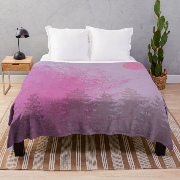 Item preview, Paisaje de bosque brumoso de color rosa pastel designed and sold by LusDigiArt.