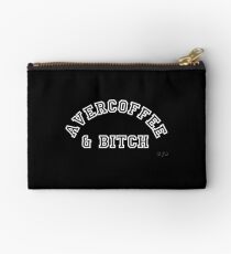 AVERCOFFEE & BITCH: White logo Studio Pouch