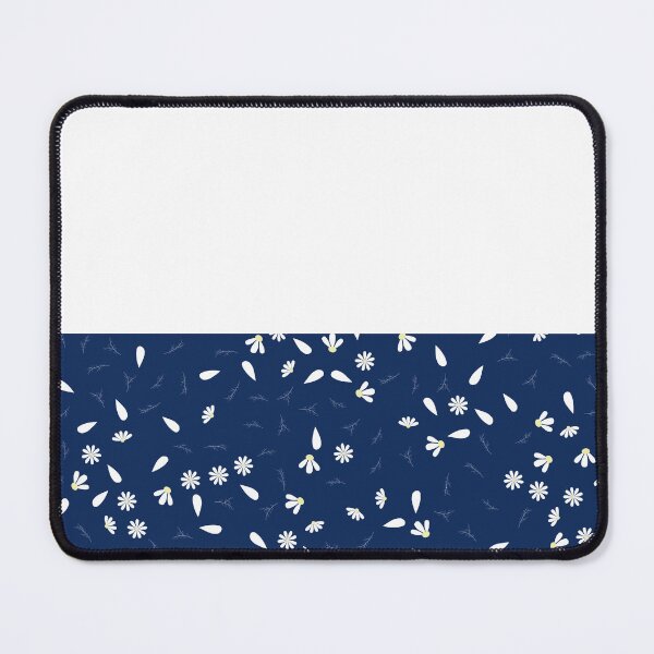 Item preview, White Chamomile Leaves on Horizontal Split White and Sodalite Blue designed and sold by HiddenPuppets.