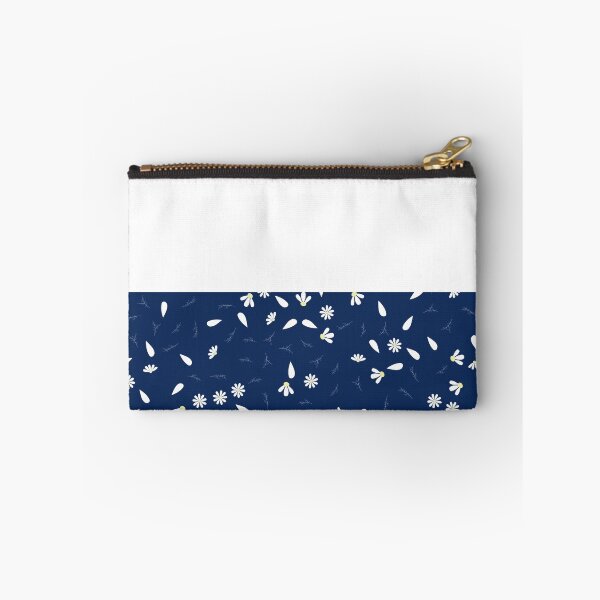 Item preview, White Chamomile Leaves on Horizontal Split White and Sodalite Blue designed and sold by HiddenPuppets.