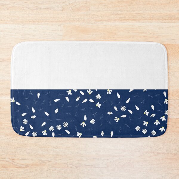 Item preview, White Chamomile Leaves on Horizontal Split White and Sodalite Blue designed and sold by HiddenPuppets.