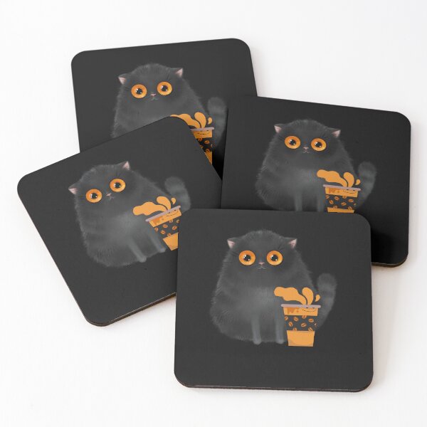 Item preview, fluffy black cat i need coffee designed and sold by Seoul26.