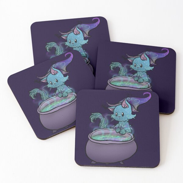 Item preview, Wizard Cat Brewing a potion (dark purple) designed and sold by BerryShyKittens.