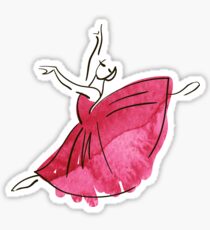 Pegatina figura de bailarina, acuarela