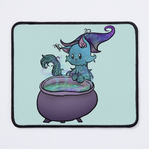 Item preview, Wizard Cat Brewing a potion (light blue) designed and sold by BerryShyKittens.