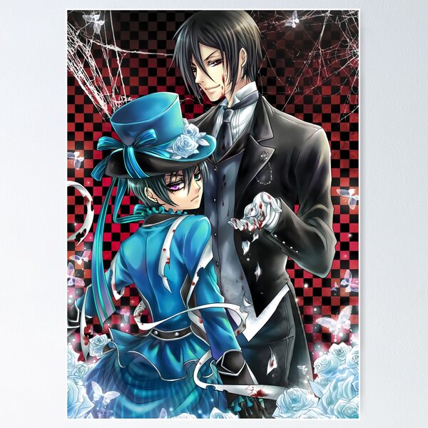 Black Butler Manga - Sebastian and Ciel vs Grell Art Wall Poster