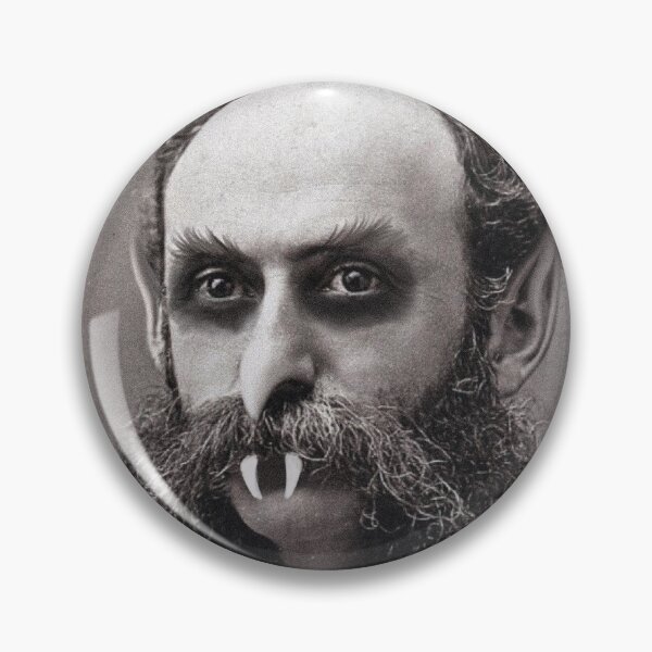Item preview, Moustachioed goblin man spooky haunted portrait designed and sold by Vintage Designs +.