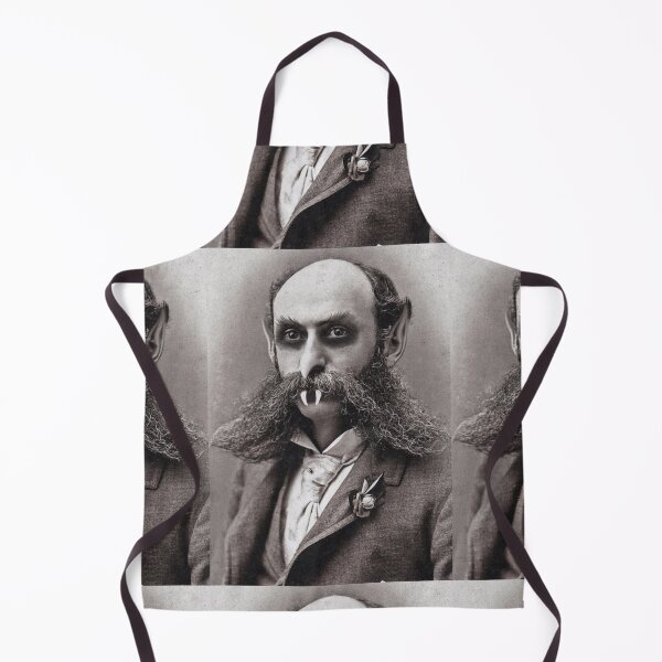 Item preview, Moustachioed goblin man spooky haunted portrait designed and sold by Vintage Designs +.