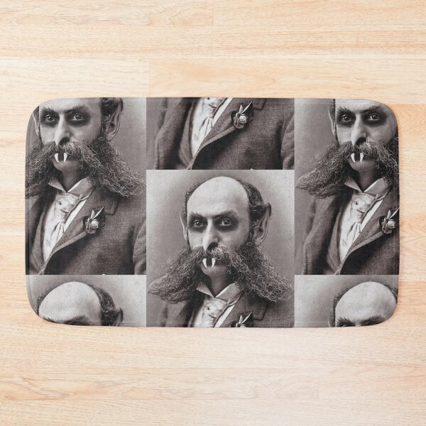 Item preview, Moustachioed goblin man spooky haunted portrait designed and sold by Vintage Designs +.