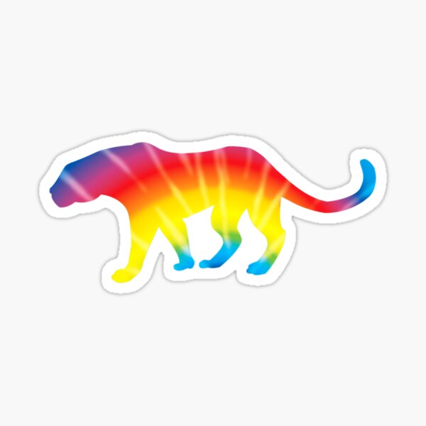 Tie Dye Jaguar Rainbow Print Panther Hippie Peace  Sticker