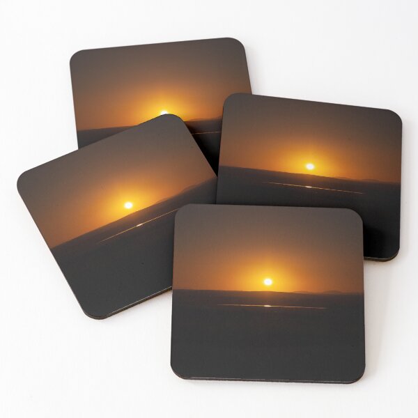 Item preview, Golden sunset over farmland reflecting in water sliver designed and sold by James-Cole.