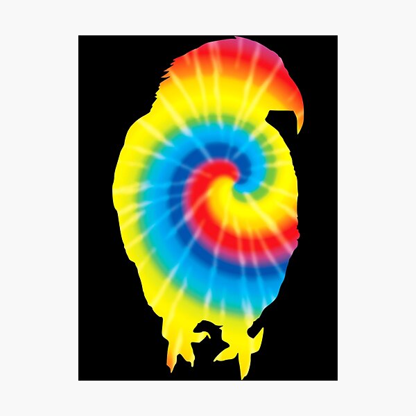 Tie Dye Kakapo Rainbow Print Bird Animal Hippie Peace  Photographic Print