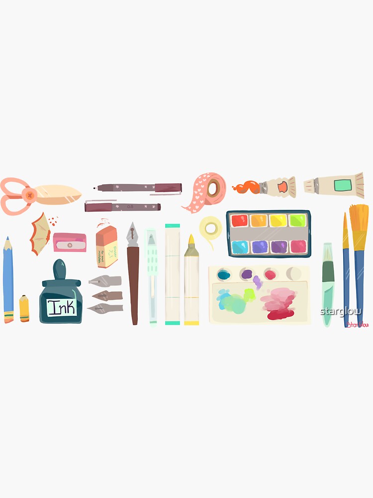 Watercolor Art Supplies Clipart