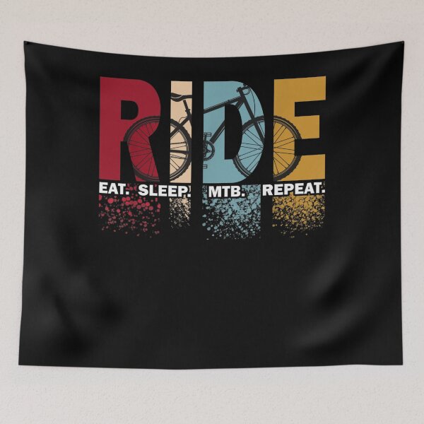 Item preview, Vintage Retro RIDE Eat Sleep MTB Repeat Mountain Biker Lover designed and sold by JeremyxLee.