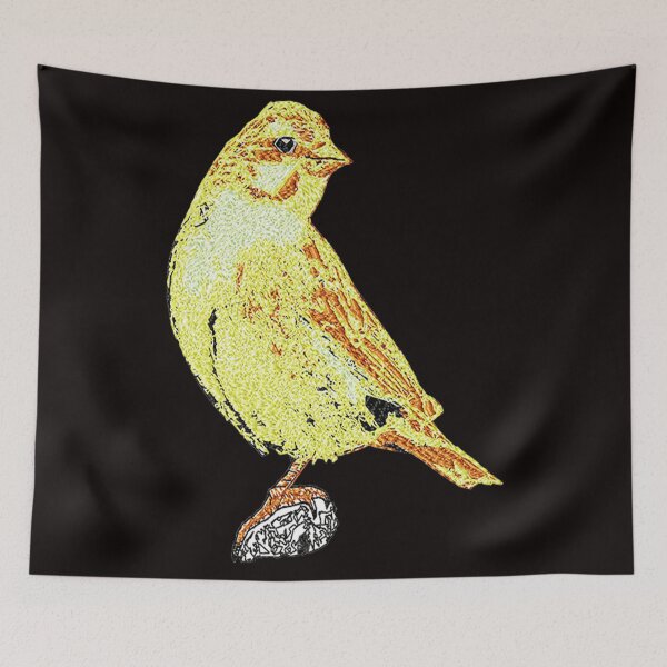Item preview, Machine embroidery, Beautiful Embroidered Bird, Canarie, Stitch crafting, unique embroidered art designed and sold by RudolphBarnard.