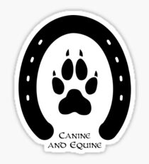 Horse shoe and canine paw print Sticker
