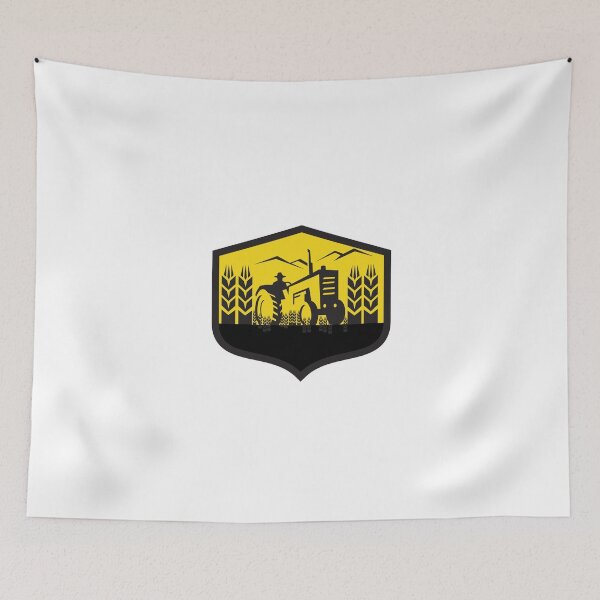 Item preview, Tractor Harvesting Wheat Farm Crest Retro designed and sold by patrimonio.