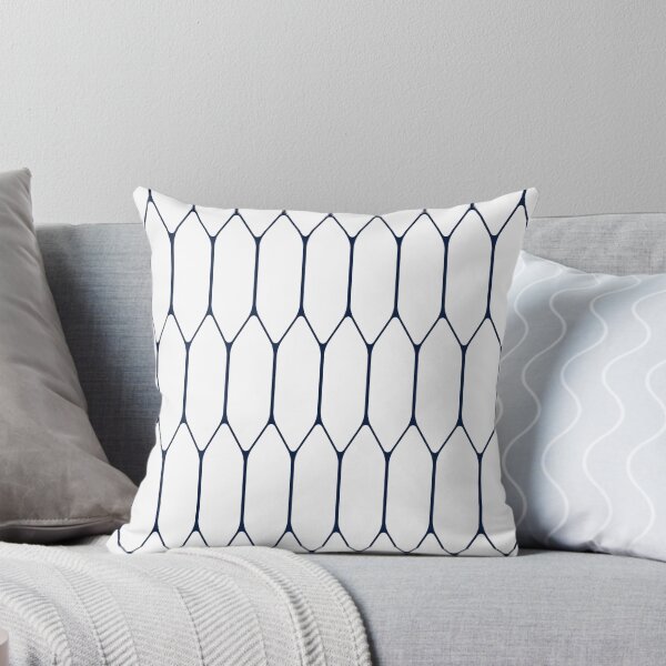 Item preview, Long Honeycomb Minimalist Geometric Pattern in White and Nautical Navy Blue designed and sold by kierkegaard.