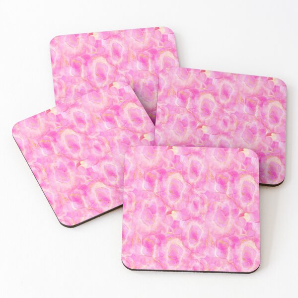Item preview, Abstract pink agates and bubbles designed and sold by AnaGuziiArt.