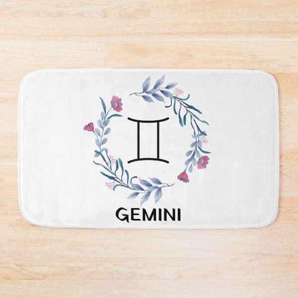 Item preview, Blue Floral Gemini Zodiac Sign designed and sold by Hellofriendco.