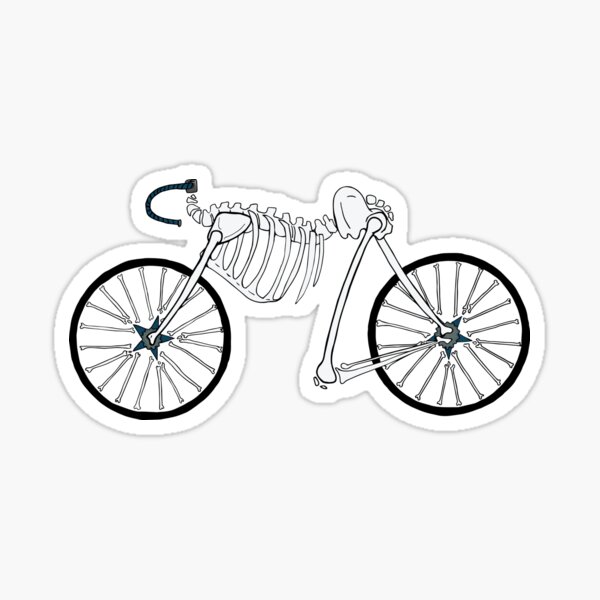 "Blue Skeleton Bike Illustration" Sticker for Sale by Theokotos Redbubble