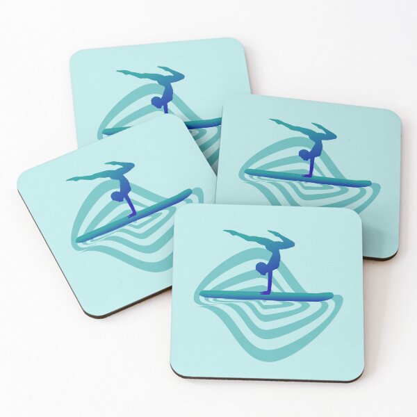 Item preview, Sup wafe woman handstand illustrations blue designed and sold by Pauletart.