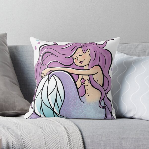 Chilling Mermaid Throw Pillow