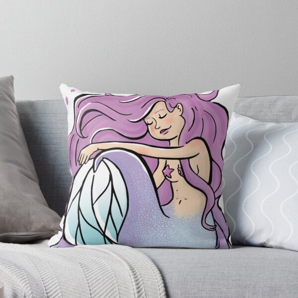 Chilling Mermaid Throw Pillow