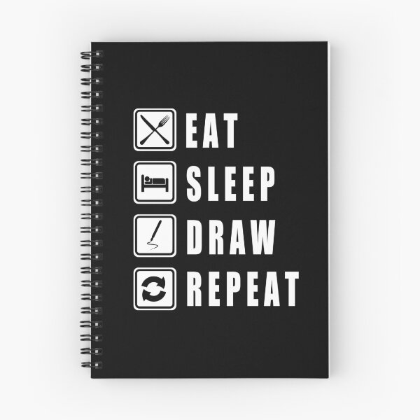 Item preview, EAT SLEEP DRAW REPEAT - classic black and white font - awesome designed and sold by vooART.