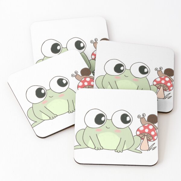 Item preview, Cute cartoon frog with a snail friend on a mushroom designed and sold by Yarafantasyart.