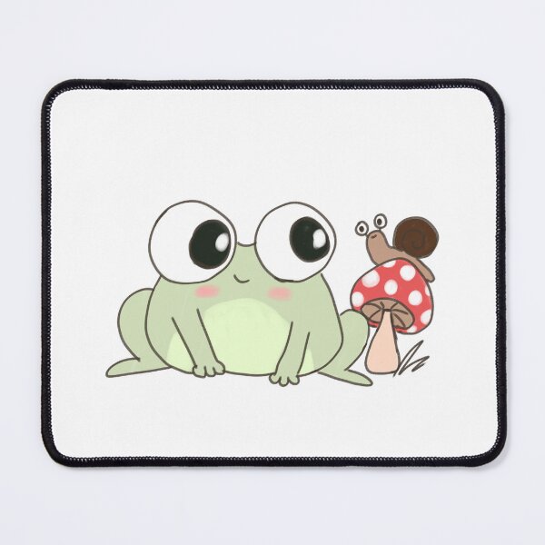 Item preview, Cute cartoon frog with a snail friend on a mushroom designed and sold by Yarafantasyart.